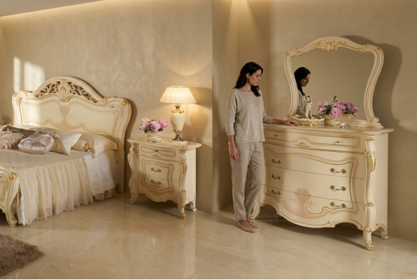 Design Miwwel Schaf Grupp Nei Luxus 2tlg Kommode Spigel Holz Set Klassesch