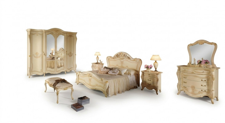 Schlofzëmmer Design Luxus Set Better Sets Bett Nuetsdësch Kleederschaf 7 Stéck.