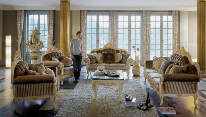 Komplett Set Sofagarnitur 3 2 1 Plaz + Clubdësch Design Couch 4tlg. Stoffsofa