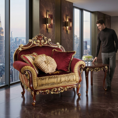 Sëtz Design Canapé Sofa Relax Stoff Lounge Club Sëtz Luxus Turkis Barock Nei
