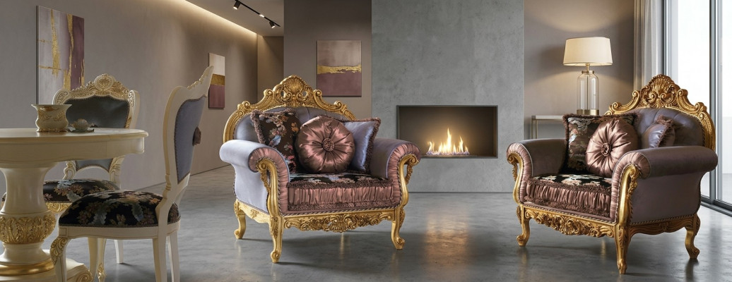 Art déco Design Fauteuil Textil Wunnzëmmer Lounge Nei Luxus Design Miwwelen Still