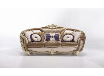 Klassesch Mokessen 3-Sëtzer Textil Couchen Textil Sofa Sofa Dräisëtzer Couch Nei