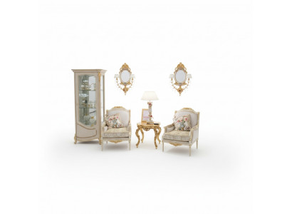 Fautteuil Canapé Couch-Dësch Dësch Canapéen Wunnzëmmer Set 2x Fautteuil Niewendësch 3-dëelg.