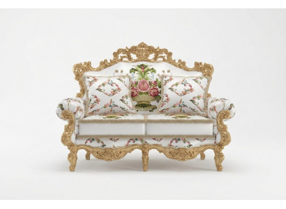 Klassesch Polster Canapéen Bank Canapé Sofasuucht Miwwel Sofa Zweesëtzer 2 Sëtz Italien