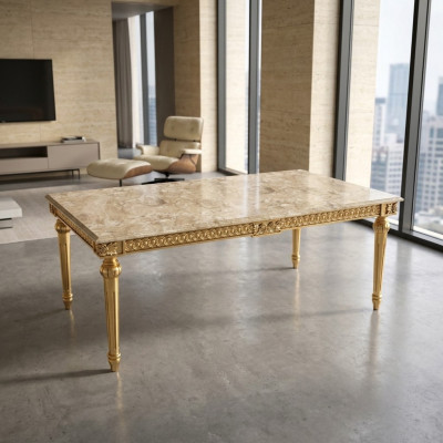 Couchtisch Bäistelltëscher Wunnzëmmer Rechteckeg Kaffi Luxusdesign Couchdësch