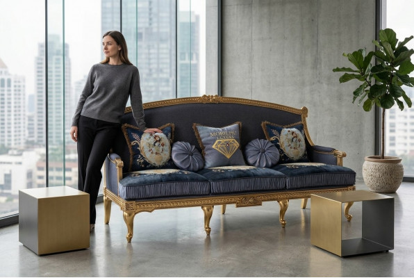 Sofas Canapéen Sëtz Garnituren Design Club 3er Canapé Couch Polster 3 Sëtzer Textil