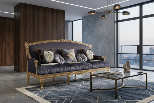 Sofas Canapéen Sëtz Garnituren Design Club 3er Canapé Couch Polster 3 Sëtzer Textil