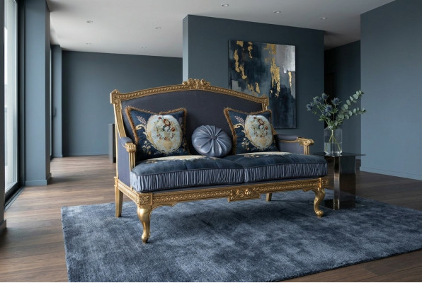Miwwel 2-Sëtzer Sofa Couch Polster Lounge Club Couch Sofae Design Zweisëtzer