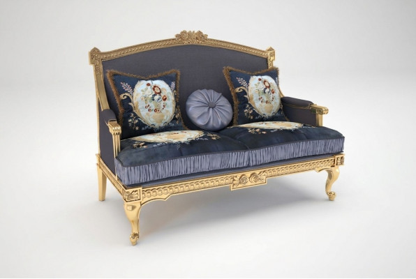 Miwwel 2-Sëtzer Sofa Couch Polster Lounge Club Couch Sofae Design Zweisëtzer