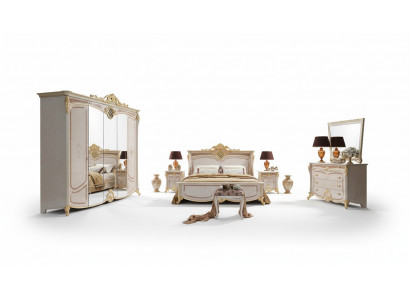 Design-Schlofzëmmer Komplett-Set Bett Nuetsdësch Komoud Nei Italien 6 Stéck Sets