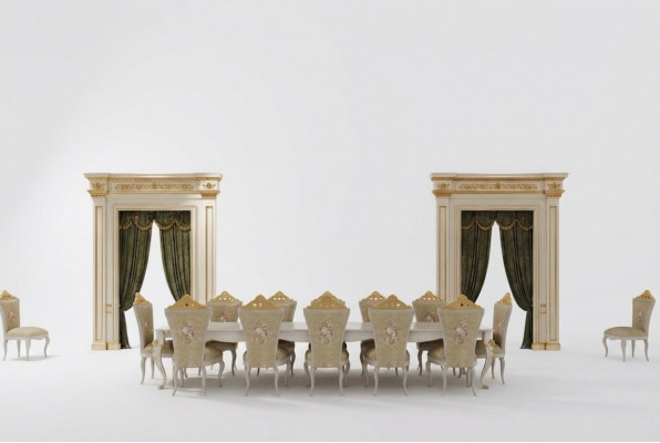 Iesszëmmer Garnitur Komplettes Set Dësch 10x Stull Design Luxus Miwwelen Dëscher Neien