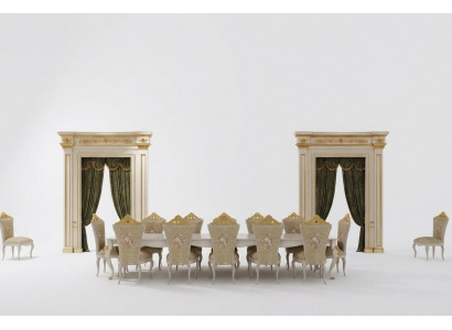 Iesszëmmer Garnitur Komplettes Set Dësch 10x Stull Design Luxus Miwwelen Dëscher Neien