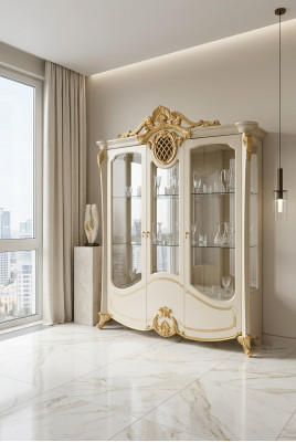 Vitrin Schaf Vitrinen Schief Schief Design Italienesch Miwwelen Wunnzëmmer Nei