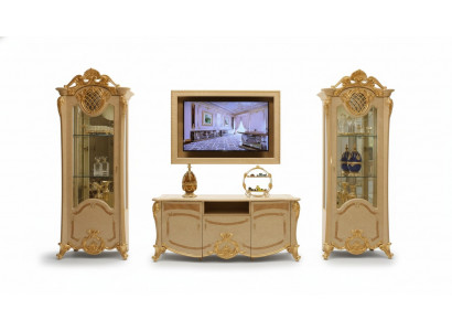 Design Wunnwand Sideboard 2x Schaf rtv Lowboard Anrichte 3 tlg. Set Vitrin