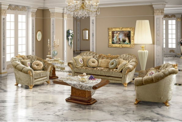 Sofagarnitur 3+1+1 Plazen Sofas Couch Polster Garnitur Miwwelen Couchen Stof Nei