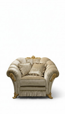 Fotell Stull Polster Televisioun Lieder Textil Stoff Beige Design Lounge Club Relax