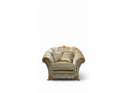 Fotell Stull Polster Televisioun Lieder Textil Stoff Beige Design Lounge Club Relax