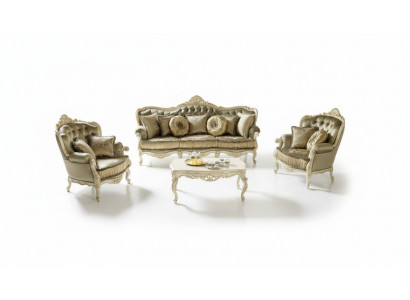 Sofa-Garnitur 3+1+1 Sëtzer Set Design Sofas Polster Couches Relax Canapé Sofa Neit