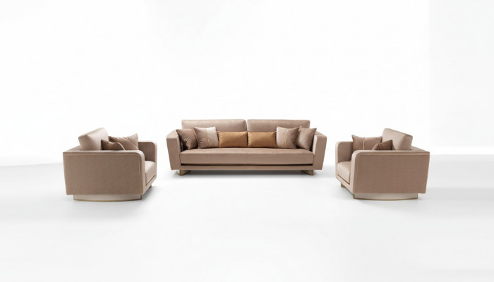 Canapé-Set 3+1+1 Sëtzer Set Design Sofa Polster Canapéen Canapé Klassesch 3 Deeler.