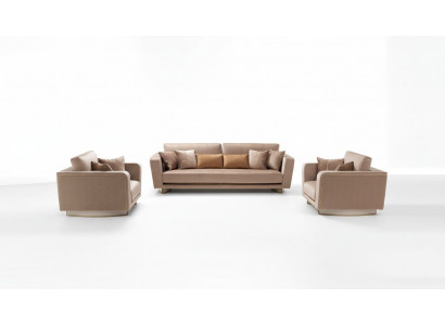 Canapé-Set 3+1+1 Sëtzer Set Design Sofa Polster Canapéen Canapé Klassesch 3 Deeler.