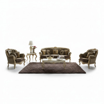 Sofa Canapé Stoff Polster Sëtz 3+1+1 Sëtzer Garnitur Design Canapéën Sofae Nei