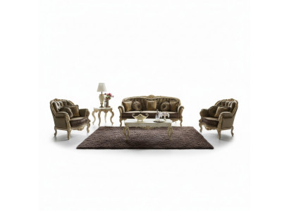 Sofa Canapé Stoff Polster Sëtz 3+1+1 Sëtzer Garnitur Design Canapéën Sofae Nei