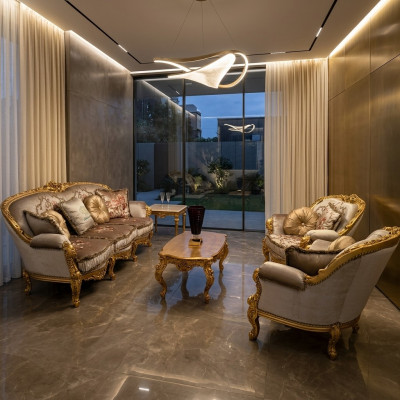 Canapé Garnitur Sofas Couchen Këssen Couch Designer Sofagarnitur 3+1+1 Sëtz Plüschstoff