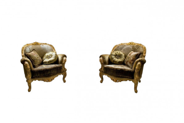 Designer Lehnstull Gepolstert Sofa 1 Sëtz Holz Textil Fauteuil Club Lounge Miwwelen