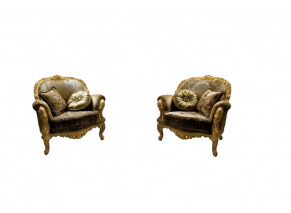 Designer Lehnstull Gepolstert Sofa 1 Sëtz Holz Textil Fauteuil Club Lounge Miwwelen