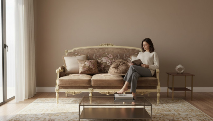 Canapé Këssen Sofa 3 Sëtzer Textilcanapé Original Couchen Sofa Dräisëtzer Miwwelen