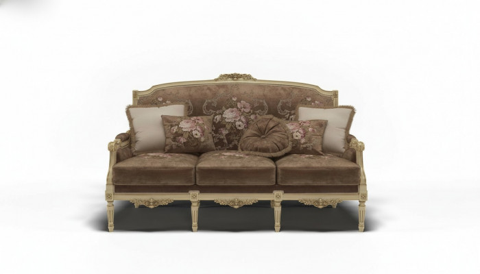 Canapé Këssen Sofa 3 Sëtzer Textilcanapé Original Couchen Sofa Dräisëtzer Miwwelen
