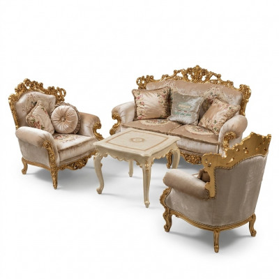 Sofagarnitur 3+1+1 Sëtzer Set Sofa Polster Couch Textil Relax Wunnzëmmer-Set Neien