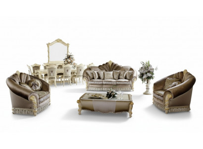 Klassesch Designer Couch Polster Sofa Garnitur 3+1+1 Sëtzer Couche Sofas Textil