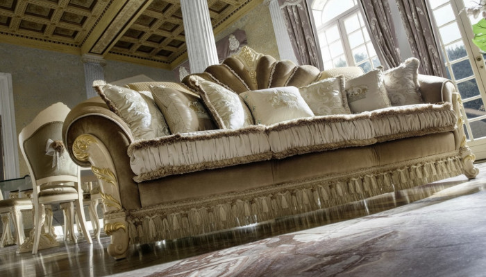 Design Sofa Canapé Polster Sofae Couchen Sëtz Klassesch Textil 3 Sëtz Dräisëtzer