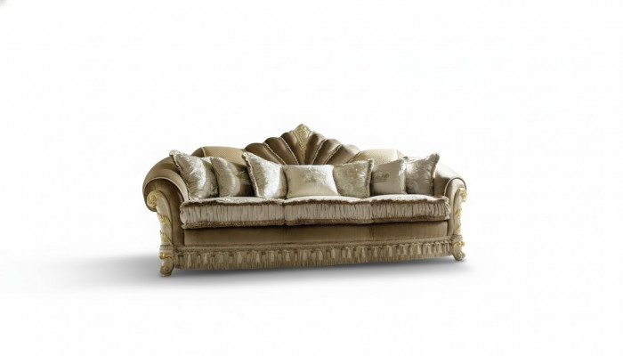 Design Sofa Canapé Polster Sofae Couchen Sëtz Klassesch Textil 3 Sëtz Dräisëtzer