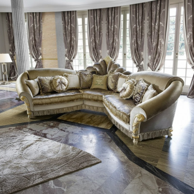 Ecksofa L-Form Canapé Polster Stoff Sofas Design Luxus Wunnzëmmer Sofa Sëtzer