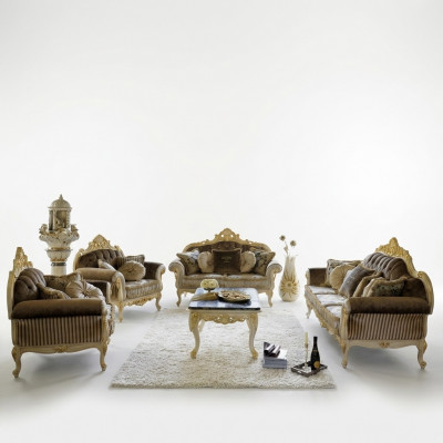 Klassesch Wunnlandschaft Canapéen Sofen Polstersofa Sofaset 3+2+1 Sëtzer