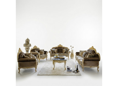 Klassesch Wunnlandschaft Canapéen Sofen Polstersofa Sofaset 3+2+1 Sëtzer