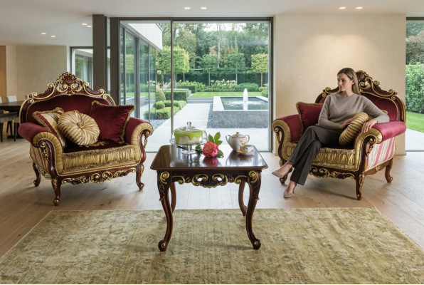 Couchtischen Dësch Luxus Holzdëscher Konsolen Design Italienesch Miwwelen Kommoden