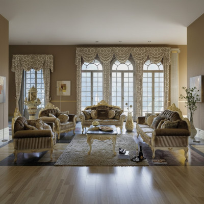Italienesch Canapé 3 Sëtz Plüsch Couch Polster Winchester 230 cm Braun Miwwelen Nei