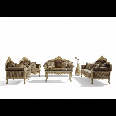 Italienesch Canapé 3 Sëtz Plüsch Couch Polster Winchester 230 cm Braun Miwwelen Nei