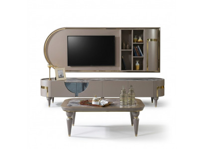 TV Schaf Lowboard RTV Miwwelen Schief Wunnzëmmerschaf Sideboard Kommode Nei