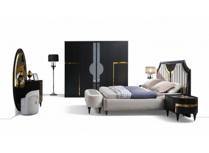 Bett 2x Nuetsdësch 3tlg. Set Design Luxus Komplett Sets Schlofkummer Komplett