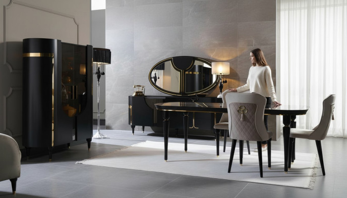 Dësch Holz Dëscher Modern Design Iesszëmmer Iess Luxus Dësch am italieneschen Stil