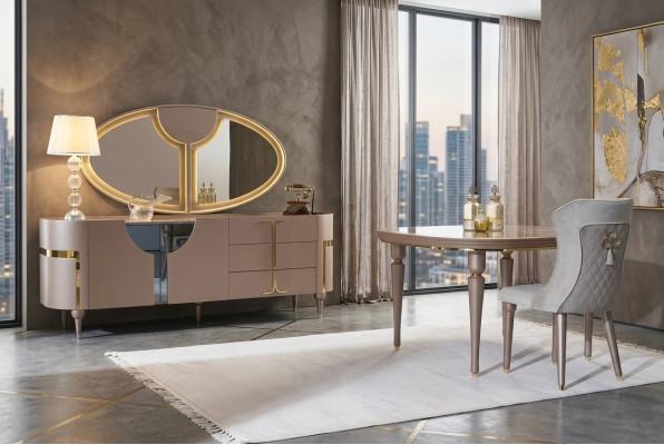 Konsole Miwwel Holzkascht Spigel Kommode Schaf Luxus-Kommoden Schaf Regal