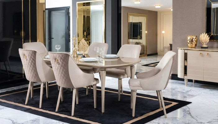 Miwwelen Iesszëmmer Dëscher Ariichtung Iessdësch Luxus Dësch Massiv Holz Iessdëscher