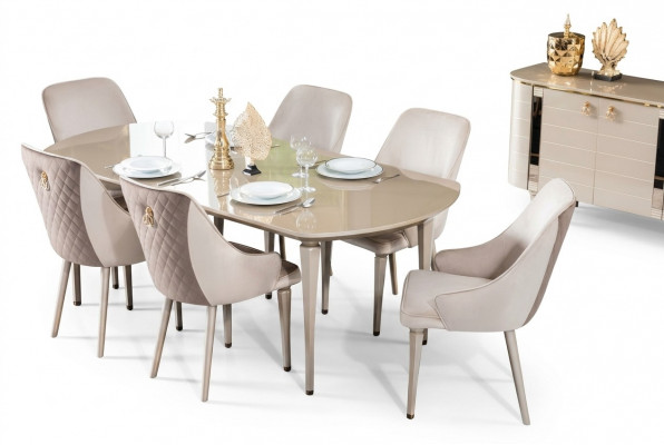 Miwwelen Iesszëmmer Dëscher Ariichtung Iessdësch Luxus Dësch Massiv Holz Iessdëscher