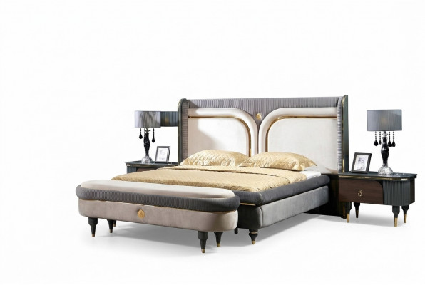 Bett 2x Nuetsdësch 3tlg. Set Better Duebelbett Schlofkummer Hotel Bestietnis Luxus Nei