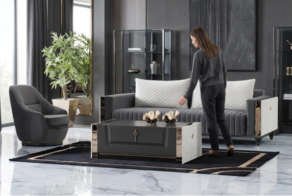 Dëscher Miwwelen Dësch Luxus Niewendësch Holz Modern Couchdësch Wunnzëmmer Design