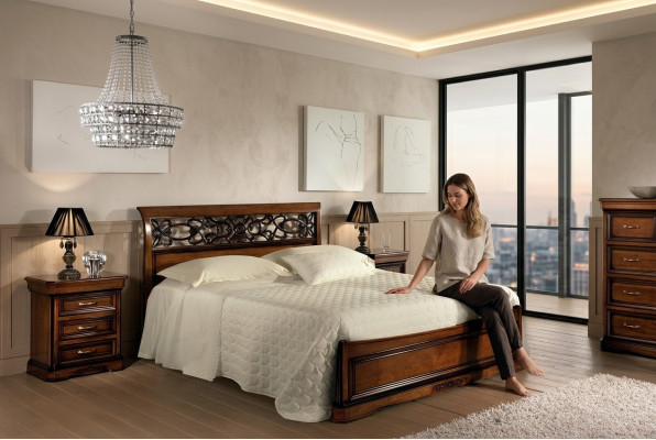 Bett Miwwelen fir Schlofkummer Duebelbett Holzbett Designbett Vaccari cav giovanni
